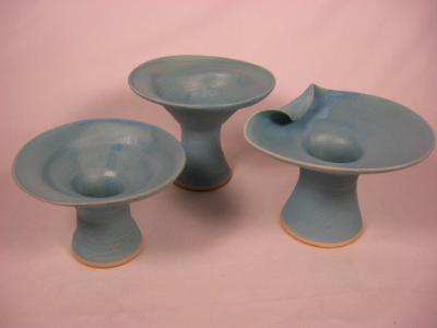 110928.EFJ Three Flower Vases with Turquoise Glaze 110928.EFJ Three Flower Vases with Turquoise Glaze