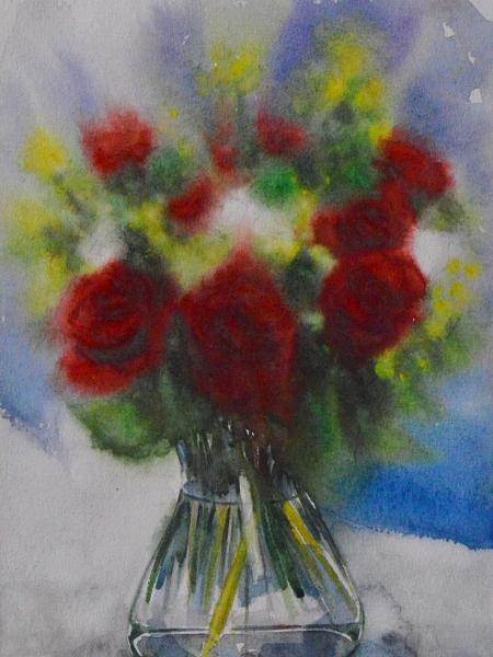 Spring roses, 38cm x 28cm, 2021