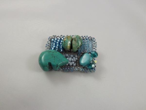 Turquoise Fetish Bear Brooch