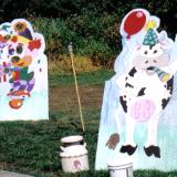 Cow and clown cut outs