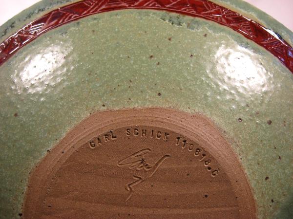 110618.C Large Shallow Bowl with Carved Designs