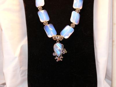 Opalite and Rainbow Moonstone Necklace