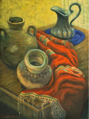 Still-life with Mexican Crockery