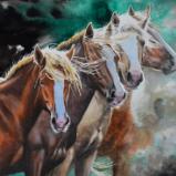 Feral horses: born to be free..., 38cm x 56cm, 2022