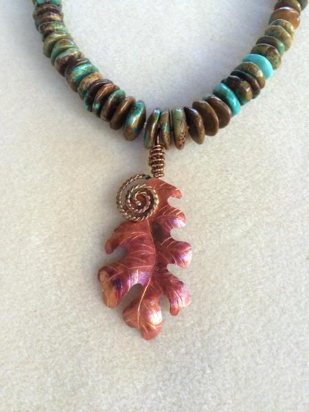 Copper Oak Leaf Necklace Set