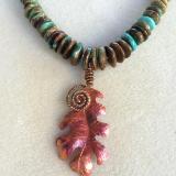 Copper Oak Leaf Necklace Set