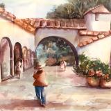 Spanish Village -Watercolor on Paper 26x30
