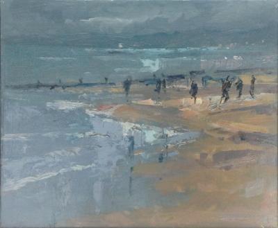 Bournemouth beach, stormy day