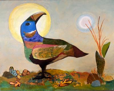 A Bird, the Sun and the Moon. 20"x16"