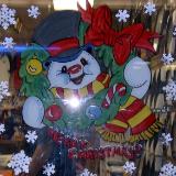 Frosty wreath with Merry Christmas