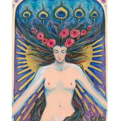 Goddess original mixed media painting
