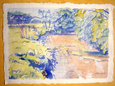 Sketch of the river Waldon in spring