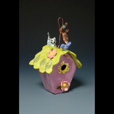 Cat & Bird, Birdhouse Cat & Bird, Birdhouse