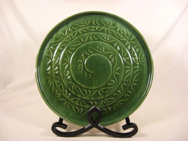 IMG9008 Green Platter with Spiral Design