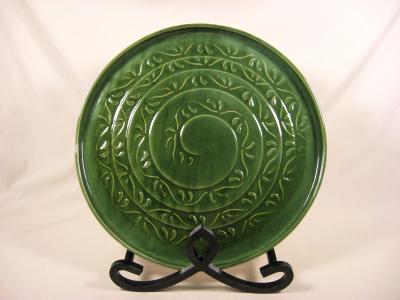 IMG9008 Green Platter with Spiral Design IMG9008 Green Platter with Spiral Design