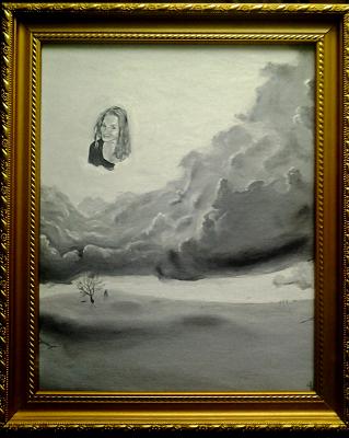 Portrait of Nika Marosova over the clouds