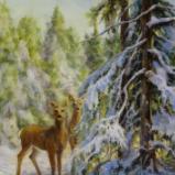 Whitetails in Clyde's Winterscape