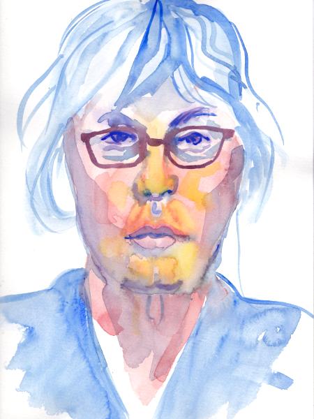 Self-Portrait in Blue