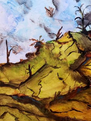 The burnt land is slow to recover, but it perseveres. The burnt land is slow to recover, but it perseveres.