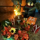 Happy Autumn Blocks and Lighted Pumpkin Tins