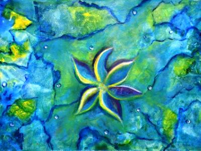 The Fallen One- Story Of A Flower Colorful Abstract Painting on sale