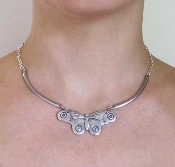 Butterfly Moth Art Deco Necklace from an original design by Liza Paizis