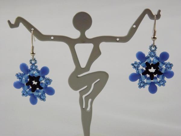 E-118 Blue Flower Earrings