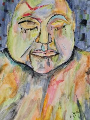 He closes his eyes seeking a moment of peace... but marching continues near.r He closes his eyes seeking a moment of peace... but marching continues near.r