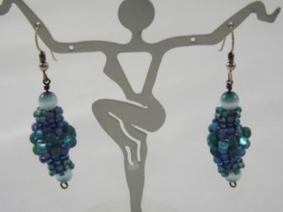 E-30 Shades of Turquoise Beaded Bead Earrings E-30 Shades of Turquoise Beaded Bead Earrings