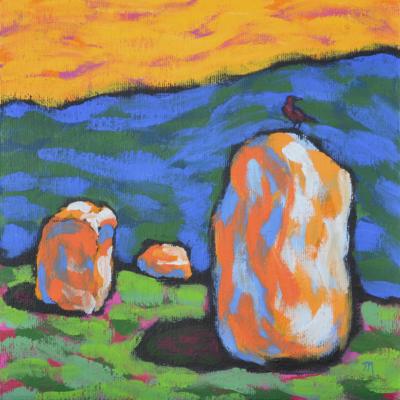 Crow Overlooking a Stone Circle