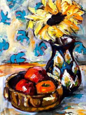 Fruit and Flowers - "Contemporary Small Still Life Painting