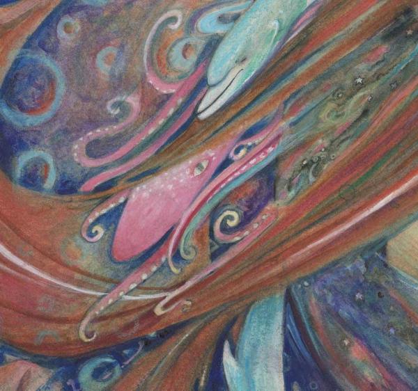 Time Goddess the flow of Life original watercolor painting