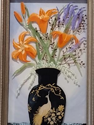 Daylillies in Japanese Vase Daylillies in Japanese Vase