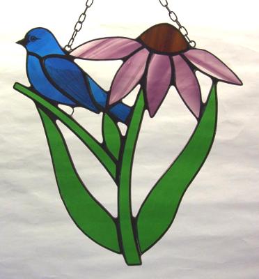 Indigo Bunting in Purple Coneflower Indigo Bunting in Purple Coneflower