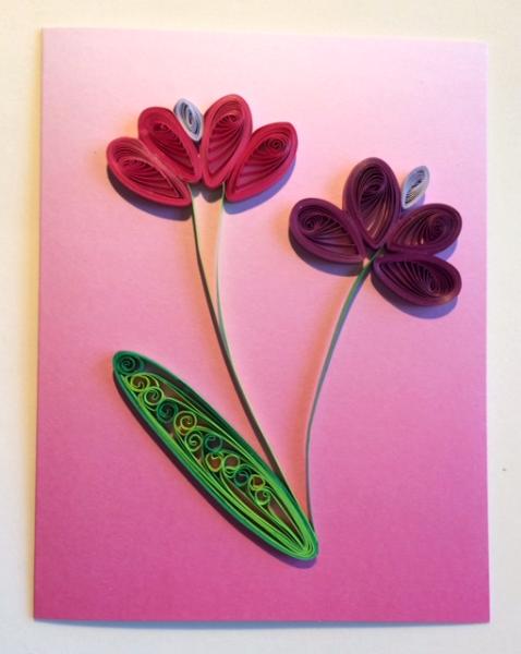 The Pastel Series Pink Handmade Quilling Greeting Card