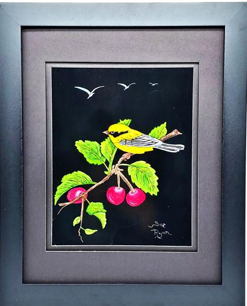 Goldfinch on Cherries