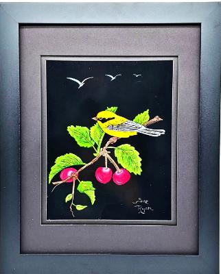 Goldfinch on Cherries