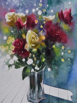 Bouquet of roses, 38cm x 28cm, 2020