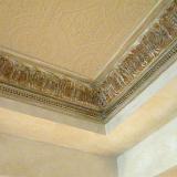 Crown moulding bronzed & antiqued, anaglypta paper on ceiling