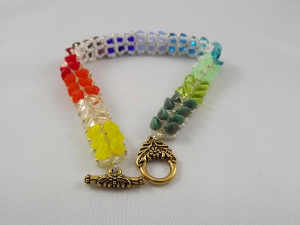 B-15 rainbow chevron bracelet