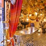 Silver bathtub at Djemaa Al-Fna souk, Marrakech