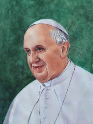 Portrait of Pope FRANCIS, 80cm x 60cm, 2014 Portrait of Pope FRANCIS, 80cm x 60cm, 2014