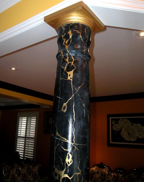 Portoro marble painted finish