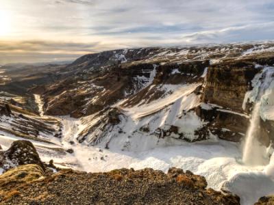 Haifoss and Fossa River Valley Sun Haifoss and Fossa River Valley Sun