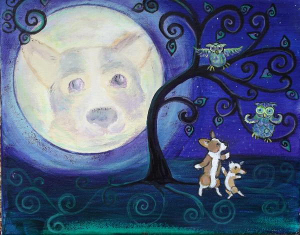 Dancing Under The Corgi Moon 4.5"