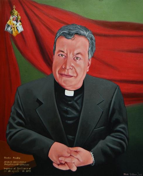 Oil portrait of Father JESUS PALOMINO, 50cm x 60cm, 2016