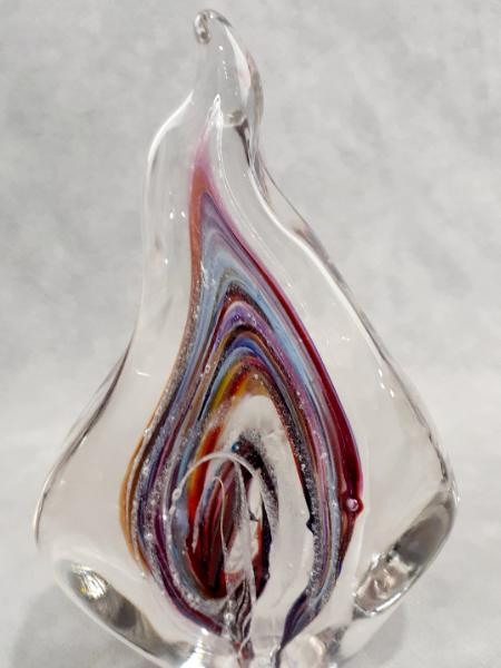 #11172502 Solid Glass Sculpture Glows in the Dark 7.25''HX4.75''WX2.75''D $150.00