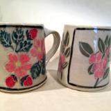 Pink Flower and Strawberry Mugs