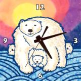 Polar Bear Mom With Babes Wall Clock