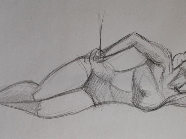 Female Clothed Reclining Gesture